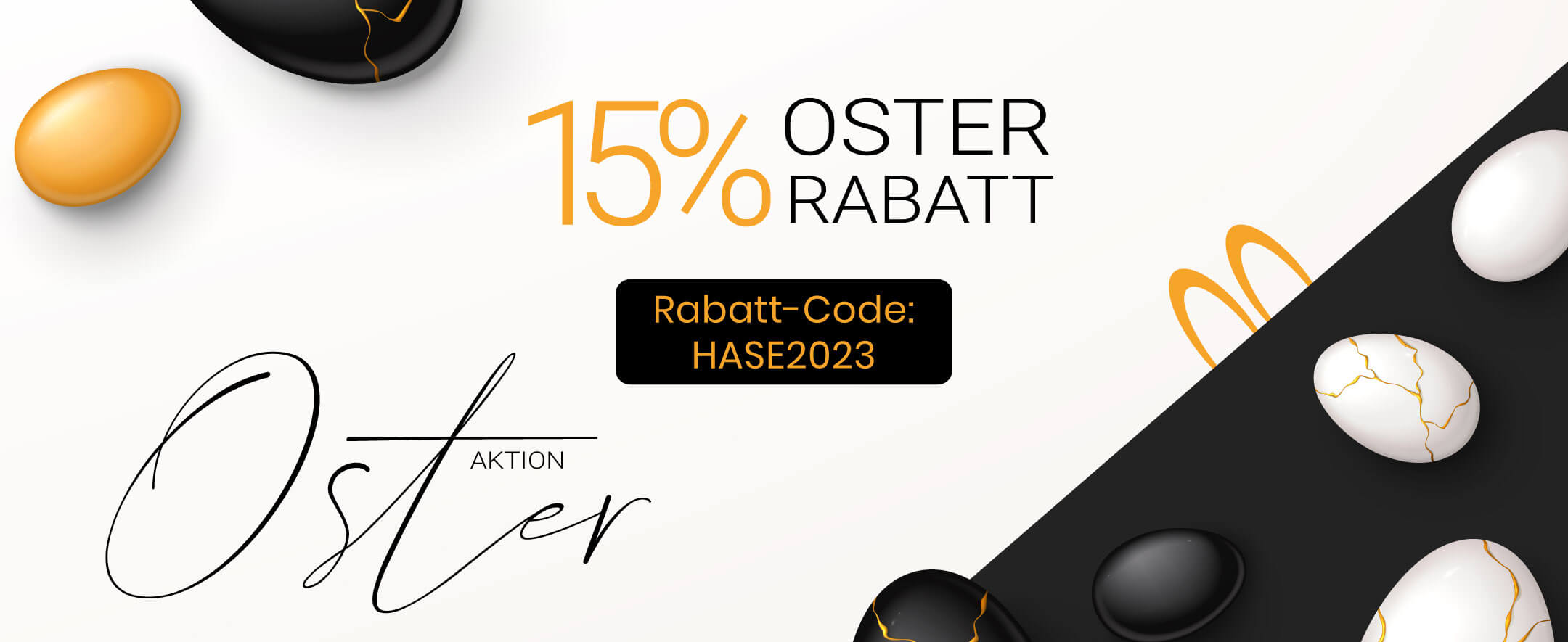 Meine Wanddeko - Wanddekoration Osterrabatt von 15% auf alle Artikel. Dekorativ mit Ostereiern in einem Schwarz Weiß Design