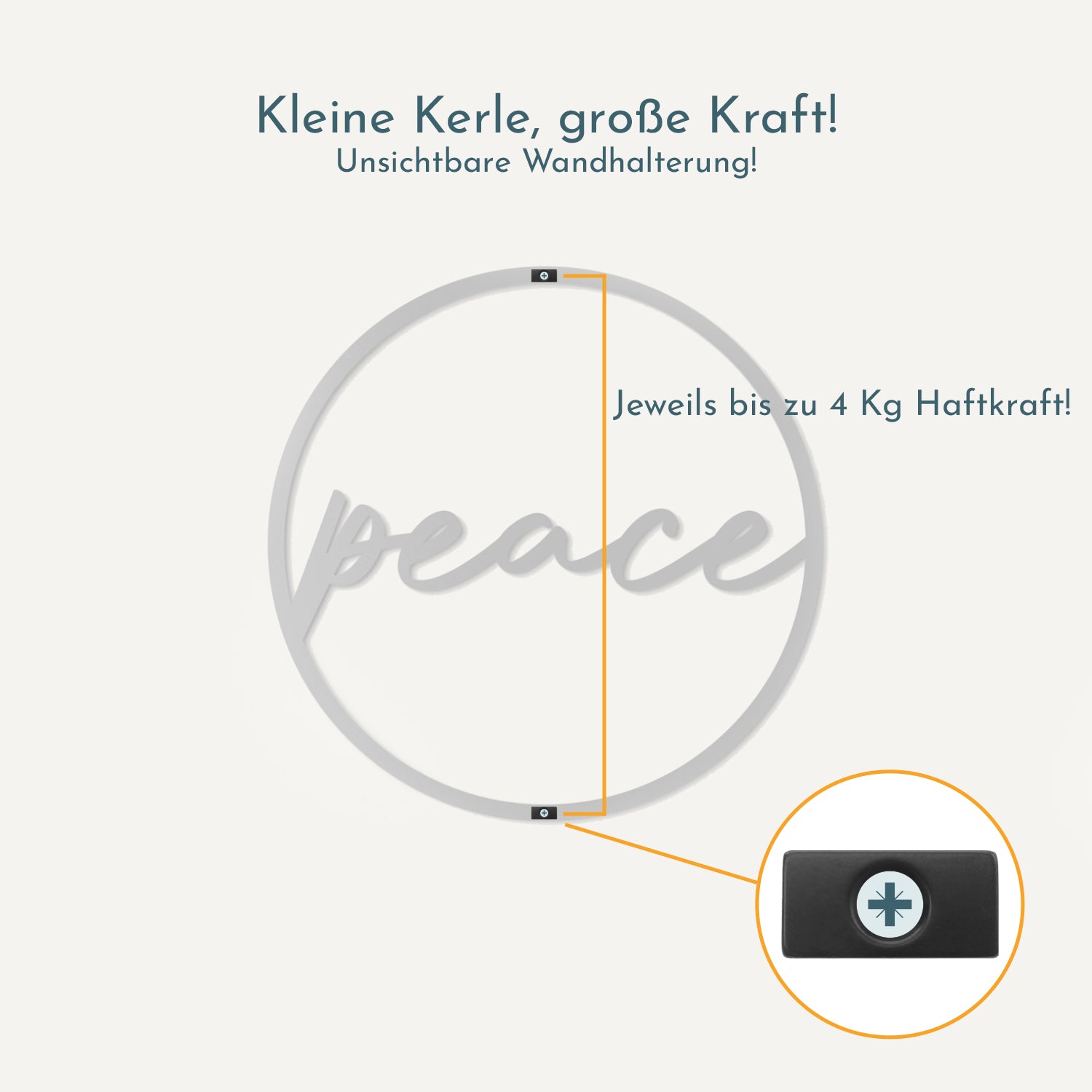 Mederi Peace Montagebeispiel und Erklaerung der Magnete